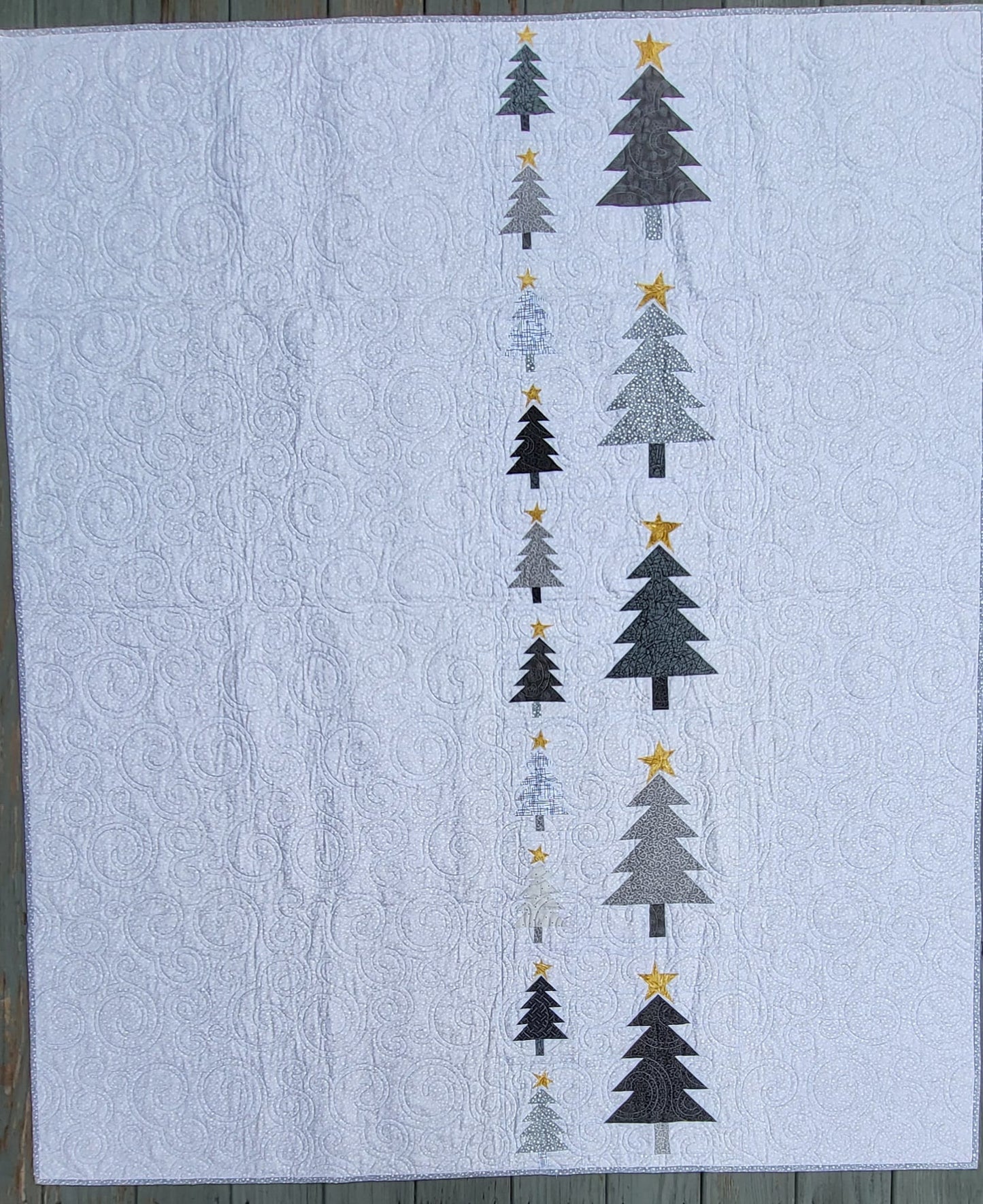 Those Trees  – 56" x 67" Handmade Lap / Throw / Twin Quilt