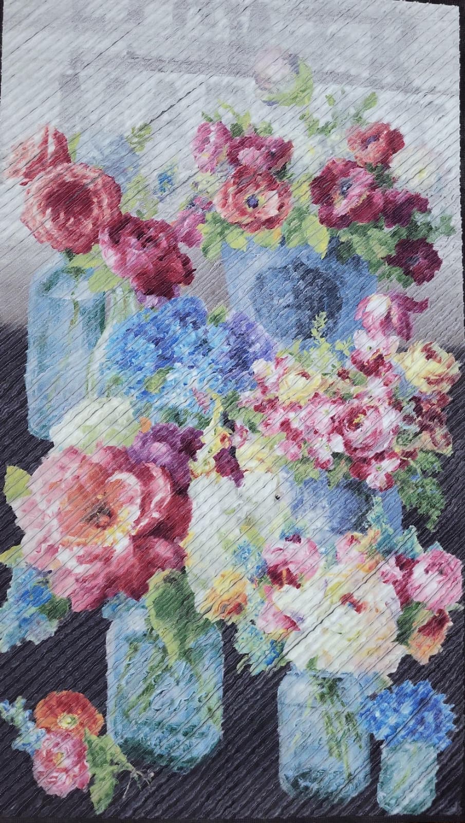 Vase with Flowers 23.5 x 41 Handmade Wall Decor