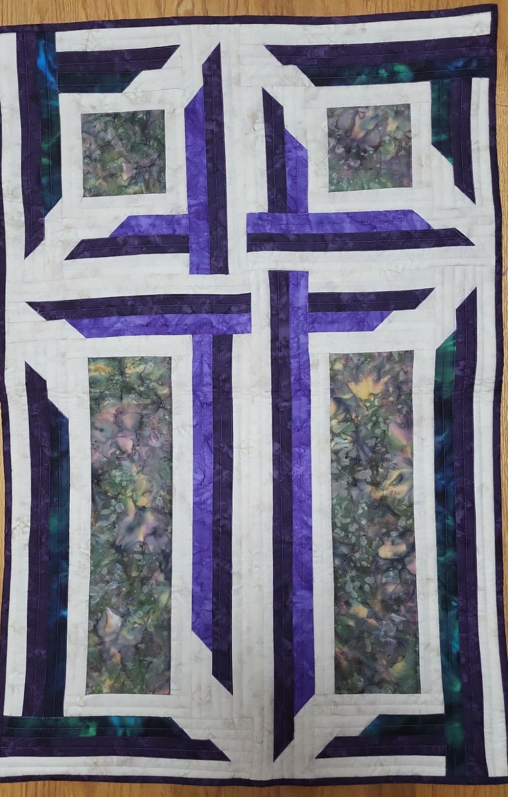 The Wondrous Cross 23" x 35.5" Handmade Quilted Wall Décor
