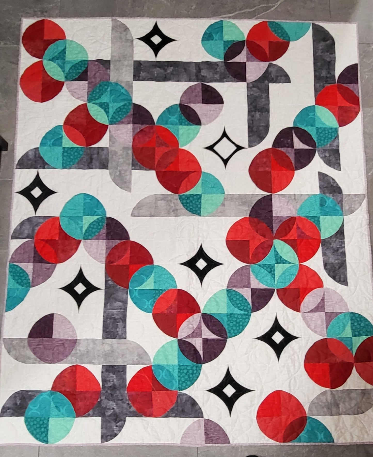 Moon Dance 64" x 80" Handmade Throw/Twin/Full Quilt