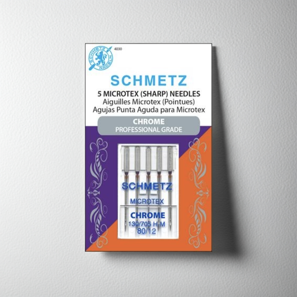 Chrome Microtex Schmetz Needle 5 ct, Size 80/12