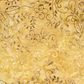 Close-up of Windsong Tonga Batiks Viney Floral Fawn fabric by Wing and a Prayer Design for Timeless Treasures, featuring delicate cream, honey, tan, and taupe flowers, curling vines, and leaves on a mottled fawn-gold ground.