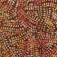 Windsong Tonga Batiks Rainfall Leaves Truffle fabric with cascading cream, blush, coral, rust, ochre, and olive leaves on deep truffle brown.