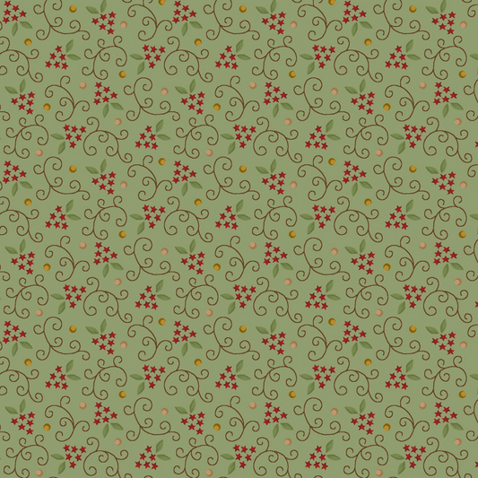 Aqua Starry Vines – fabric – colorful textile design