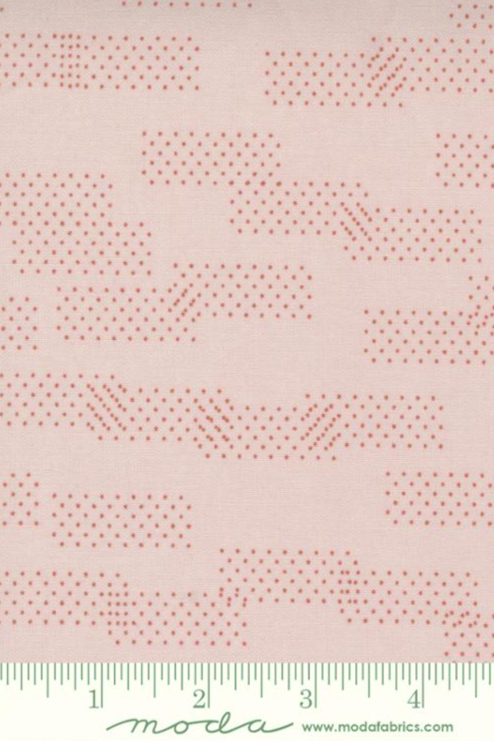 Celestial Washi Rose Quartz fabric by Zen Chic for Moda Fabrics shown with a ruler for print scale.