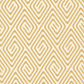 Lazy Afternoon Golden fabric by Zen Chic for Moda Fabrics, showing a golden geometric maze and spiral print on a cream ground, beside a ruler for scale.