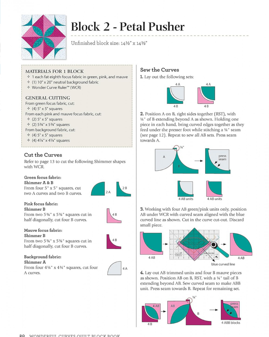 Wonderful Curves Sampler Quilt Block Book