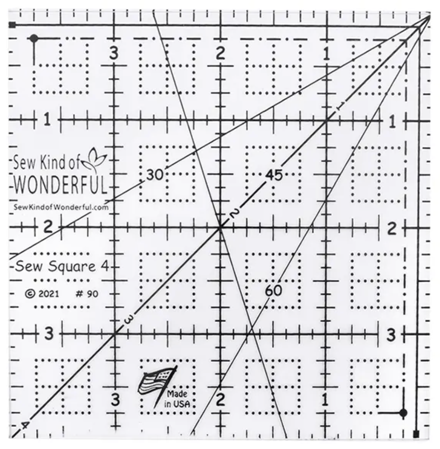 Sew Square 4 Ruler – notion – colorful textile design