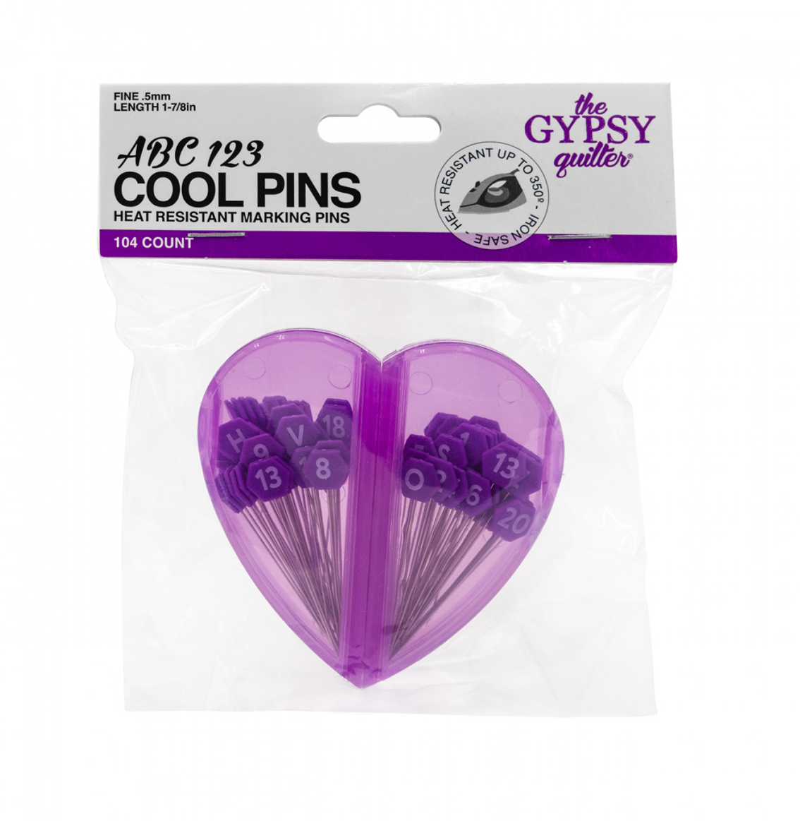 The Gypsy Quilter ABC 123 Cool Pins – notion – colorful textile design
