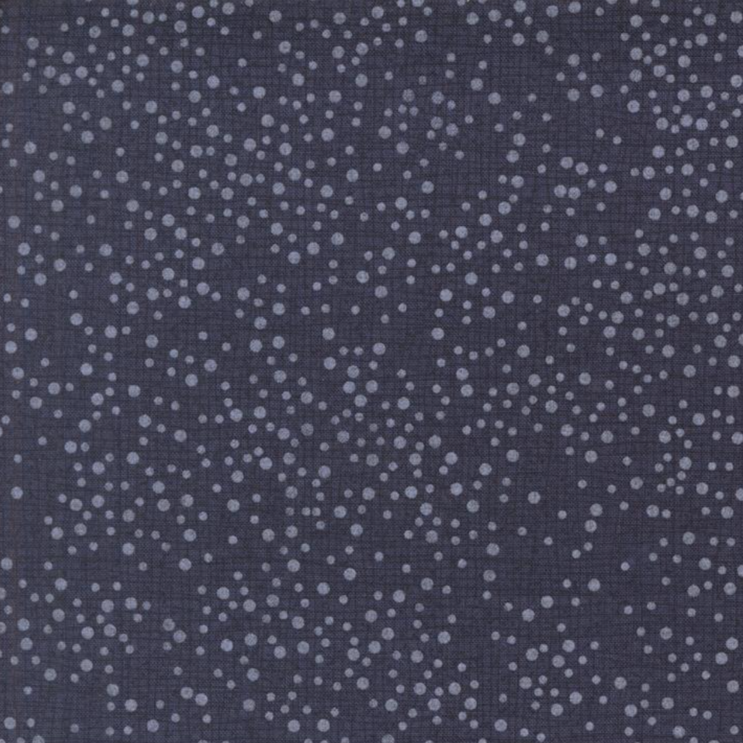 Dotty Thatched Indigo quilting cotton fabric by Robin Pickens for Moda Fabrics — deep indigo-charcoal ground with scattered tonal grey dots. 100% cotton, 43–44" wide. Available at IraRobi Quilts.