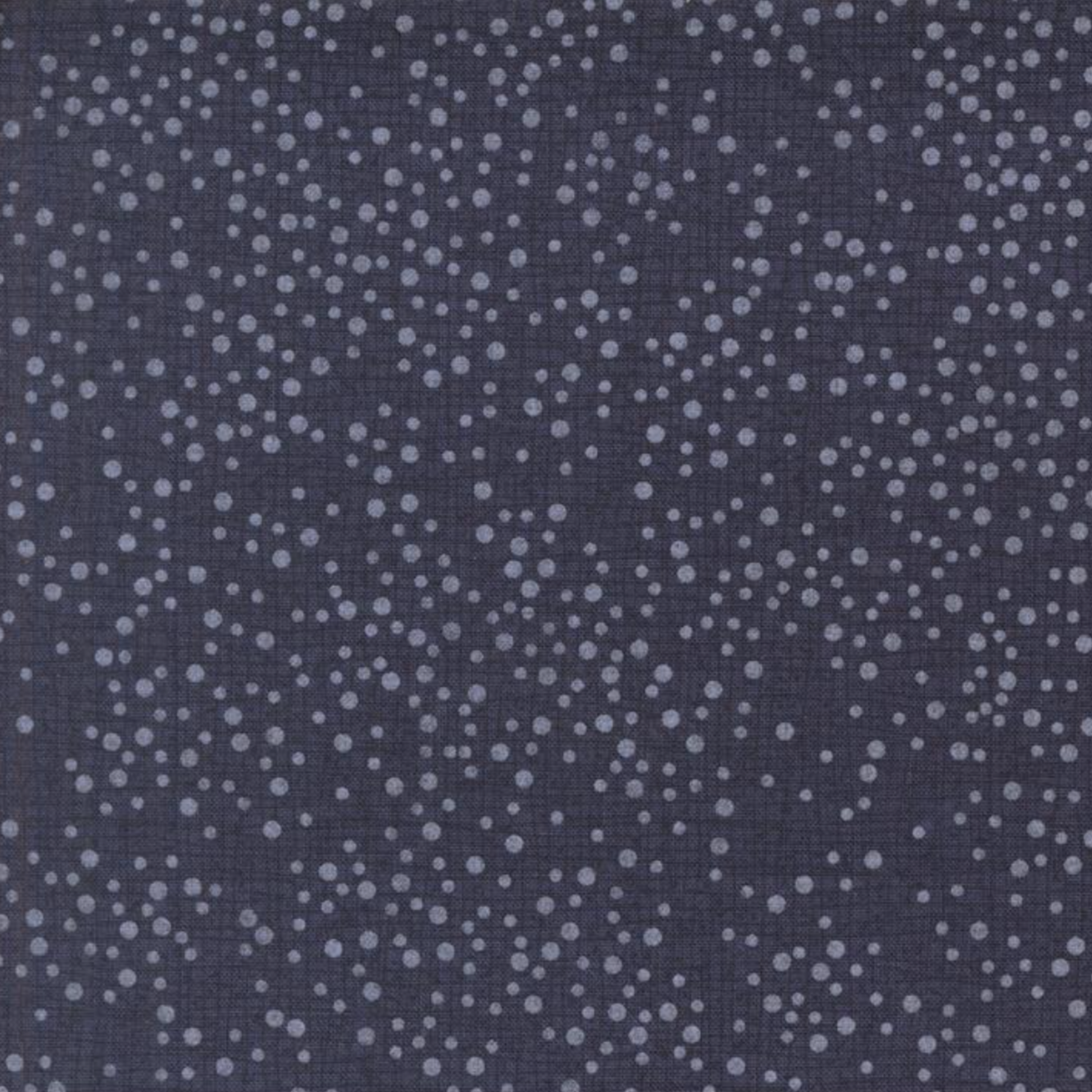 Dotty Thatched Indigo quilting cotton fabric by Robin Pickens for Moda Fabrics — deep indigo-charcoal ground with scattered tonal grey dots. 100% cotton, 43–44" wide. Available at IraRobi Quilts.