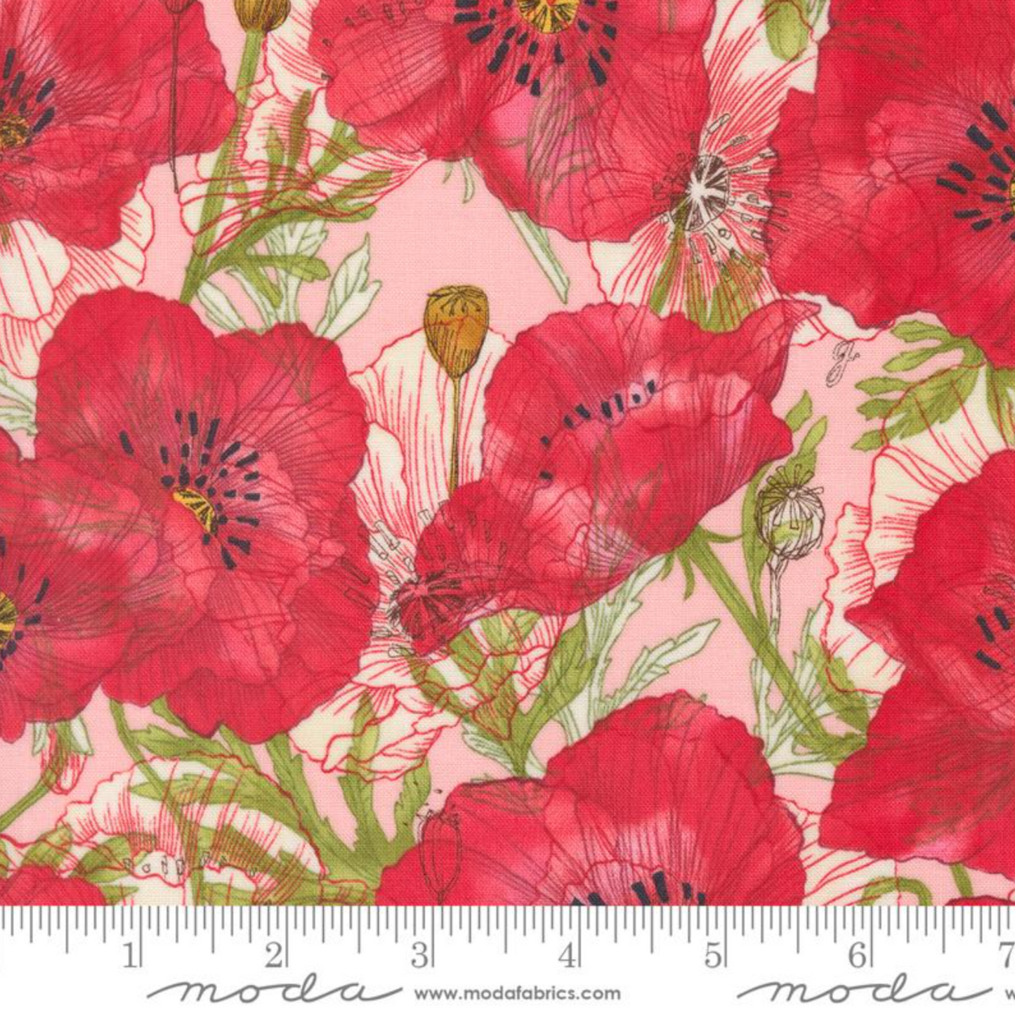 Superbloom Poppy by Robin Pickens – fabric – colorful textile design