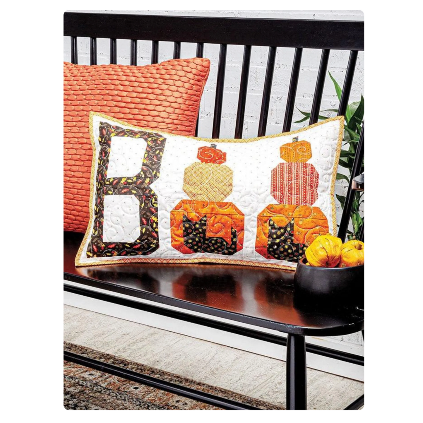 Fall-themed quilted pillow project from Quilted Projects for All Seasons