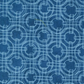 Serena Shores Coastal fabric by Robin Pickens for Moda Fabrics, featuring pale blue sketched linked rings and intersecting lines on a deep blue ground.