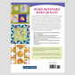 Back cover of baby quilt pattern book with colorful quilt examples, project descriptions, and quilting inspiration