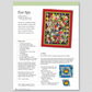 Easy Elegance baby quilt pattern in blue floral fabrics with curved patchwork blocks and pastel vintage style
