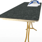 Extra-large gray wool pressing mat with iron on portable ironing board