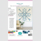 Back cover of Northern Lights quilt pattern showing blue colorway quilt sample, fabric requirements, ruler information, and materials list