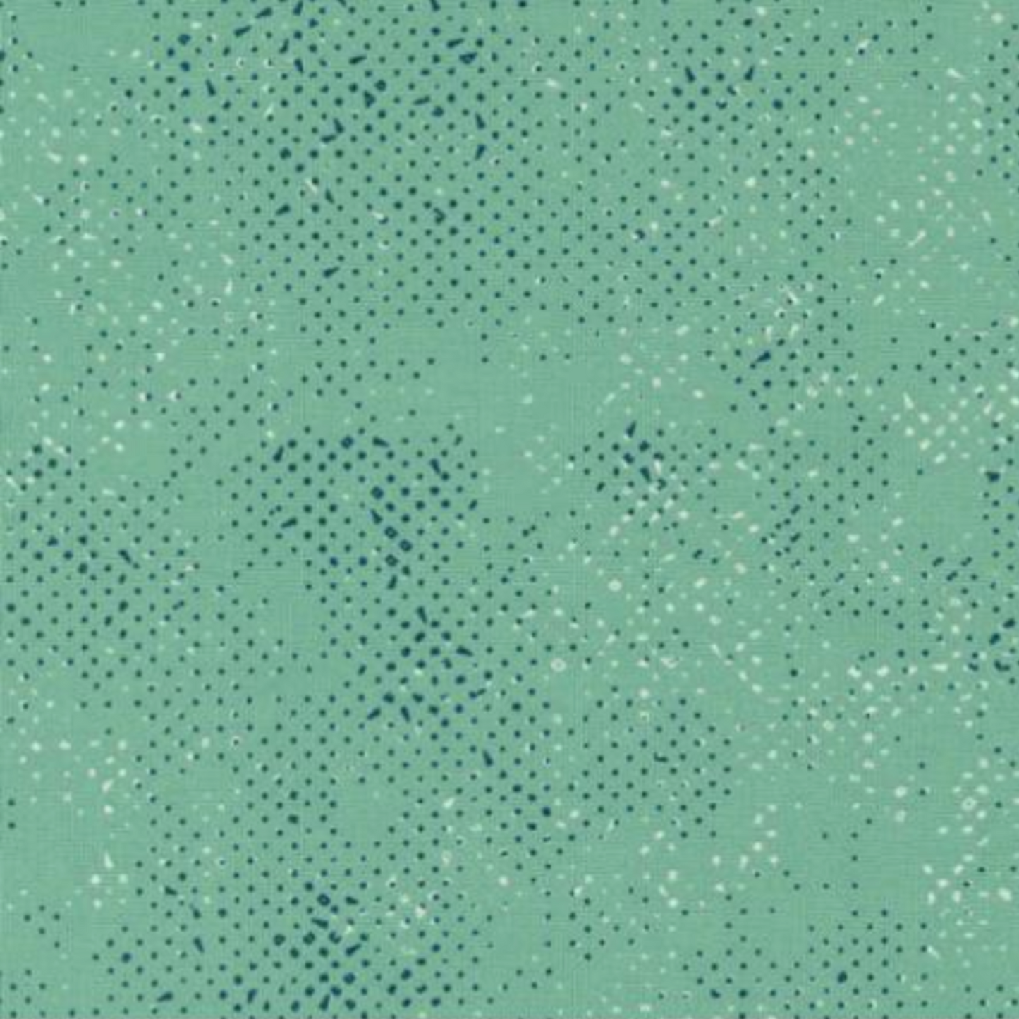 Spotted Chill-Aqua fabric by Zen Chic for Moda Fabrics — soft aqua-teal ground with scattered multi-toned dot texture, 100% cotton quilting blender, 44–45" wide. Available at IraRobi Quilts.