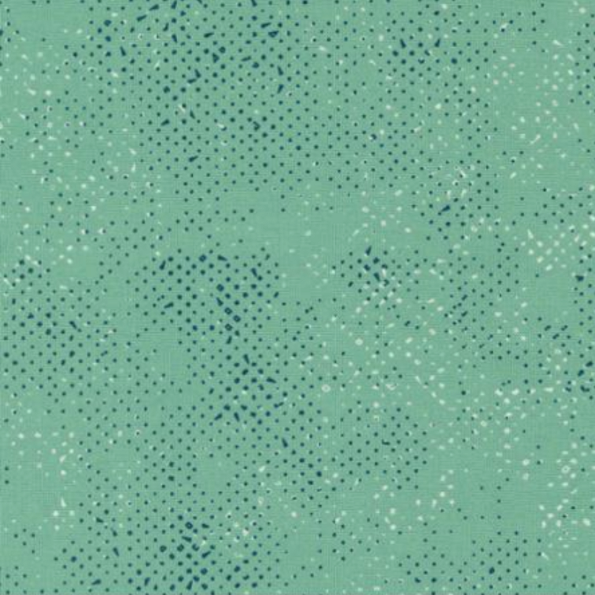 Spotted Chill-Aqua fabric by Zen Chic for Moda Fabrics — soft aqua-teal ground with scattered multi-toned dot texture, 100% cotton quilting blender, 44–45" wide. Available at IraRobi Quilts.