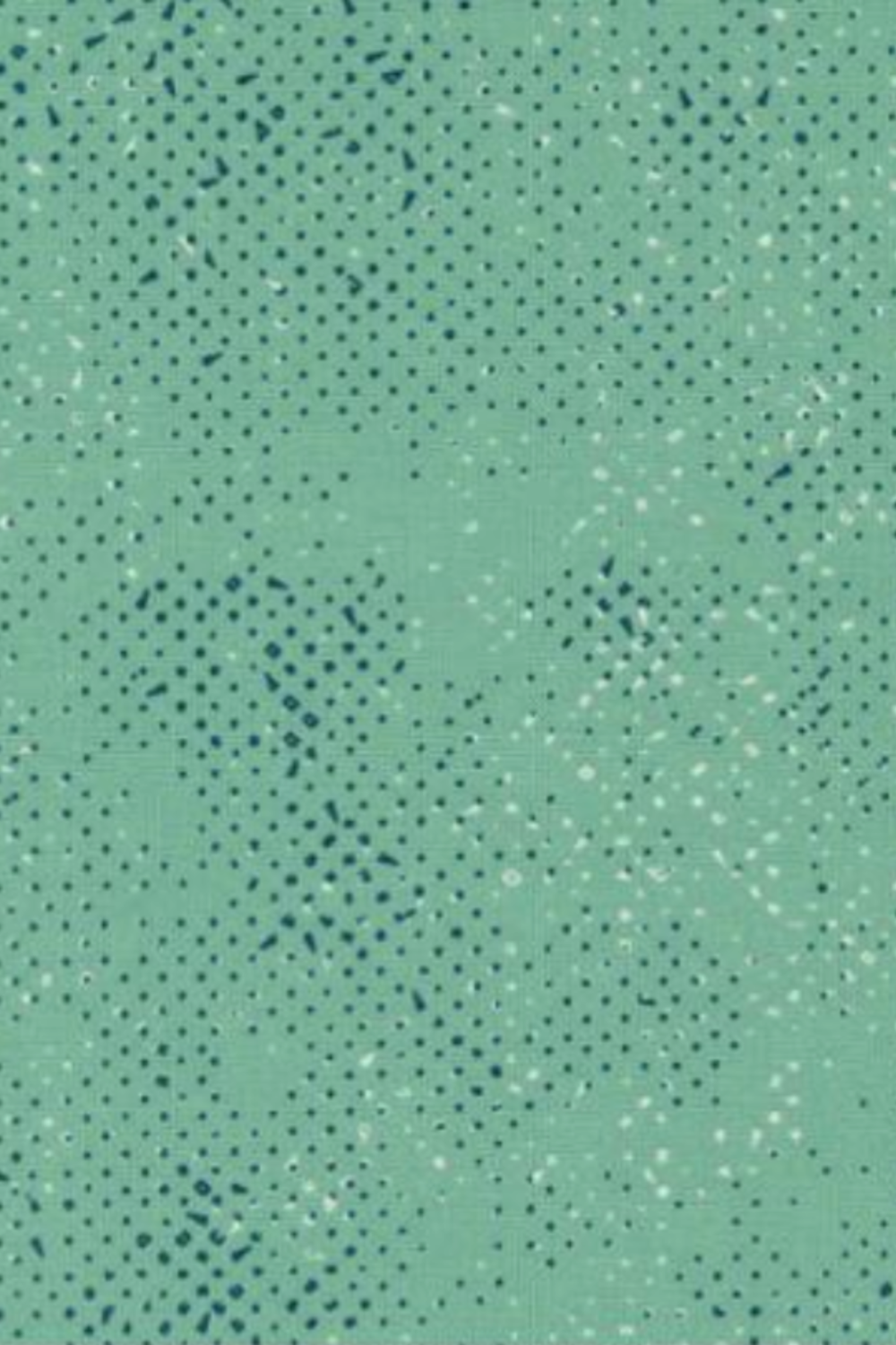 Spotted Chill-Aqua fabric by Zen Chic for Moda Fabrics — soft aqua-teal ground with scattered multi-toned dot texture, 100% cotton quilting blender, 44–45" wide. Available at IraRobi Quilts.