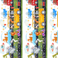 Vertical display of On the Go Multi Border Stripe quilting cotton showing continuous yardage and border stripe repeat