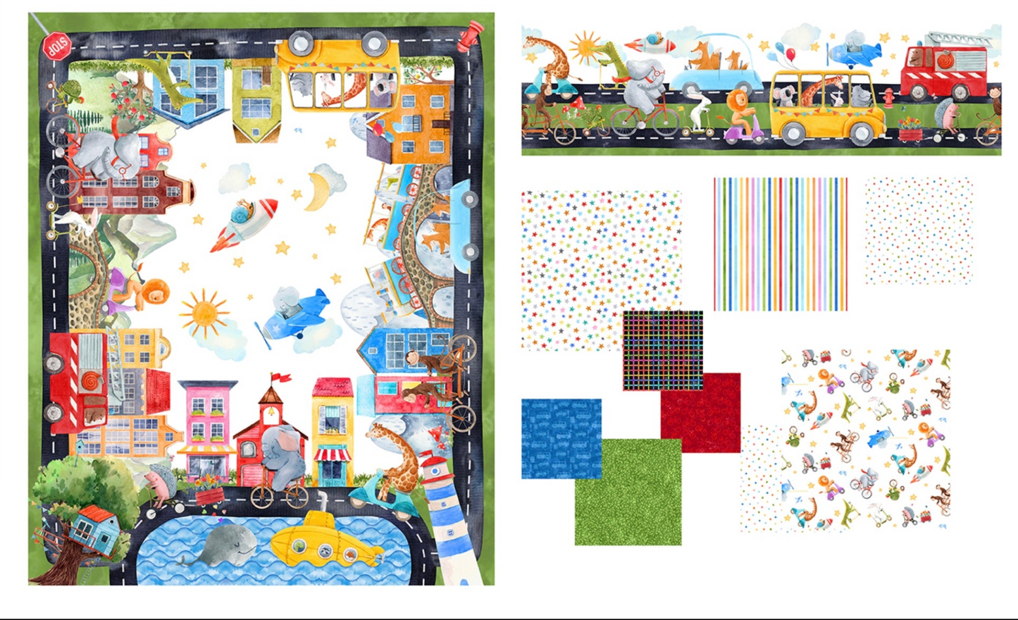 On the Go 36" Panel – Multi by Jason Yenter (In the Beginning Fabrics)