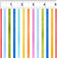 On the Go Stripes Multi quilting cotton with ruler showing scale of stripe pattern repeat