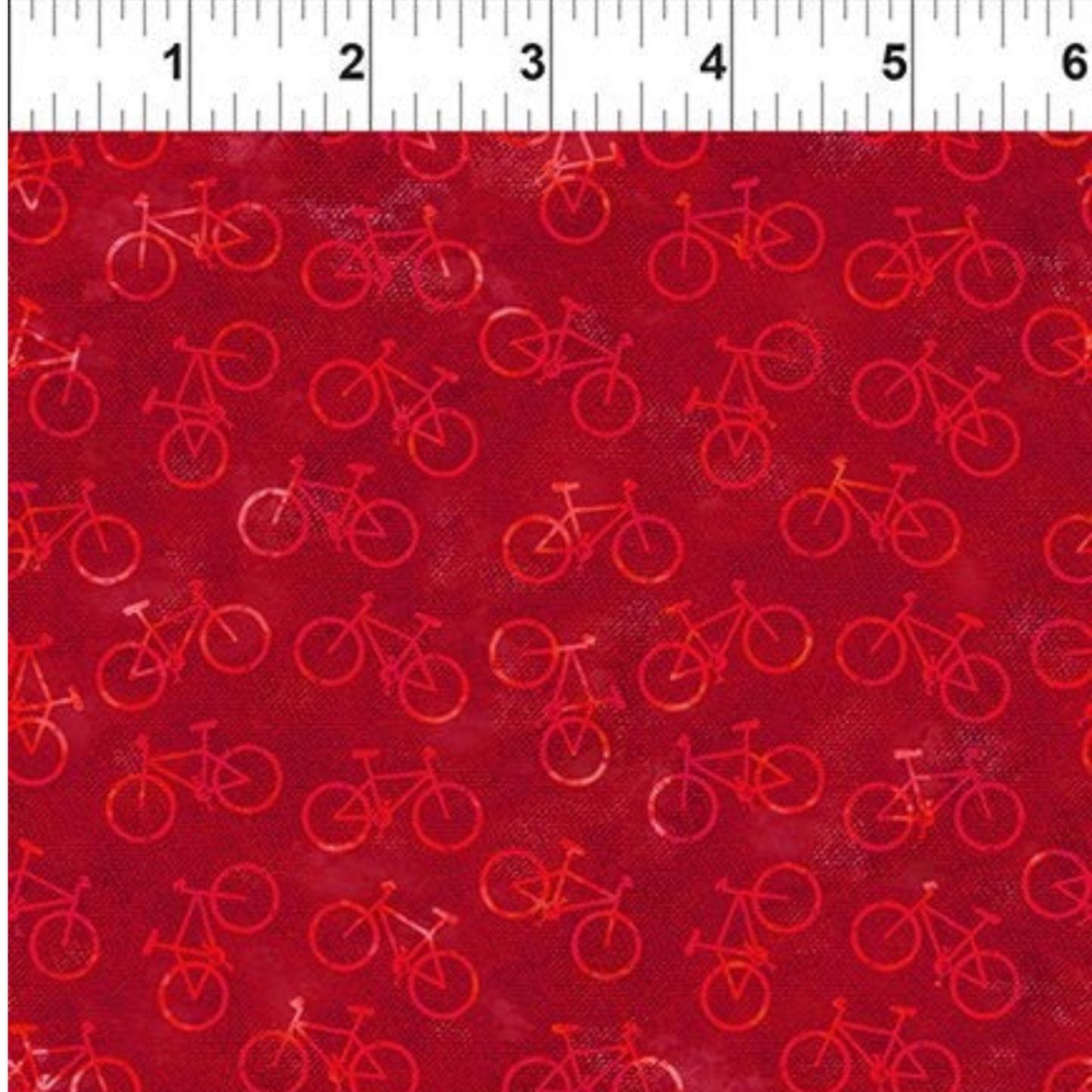 On the Go – Bicycles Red by Jason Yenter (In the Beginning Fabrics)