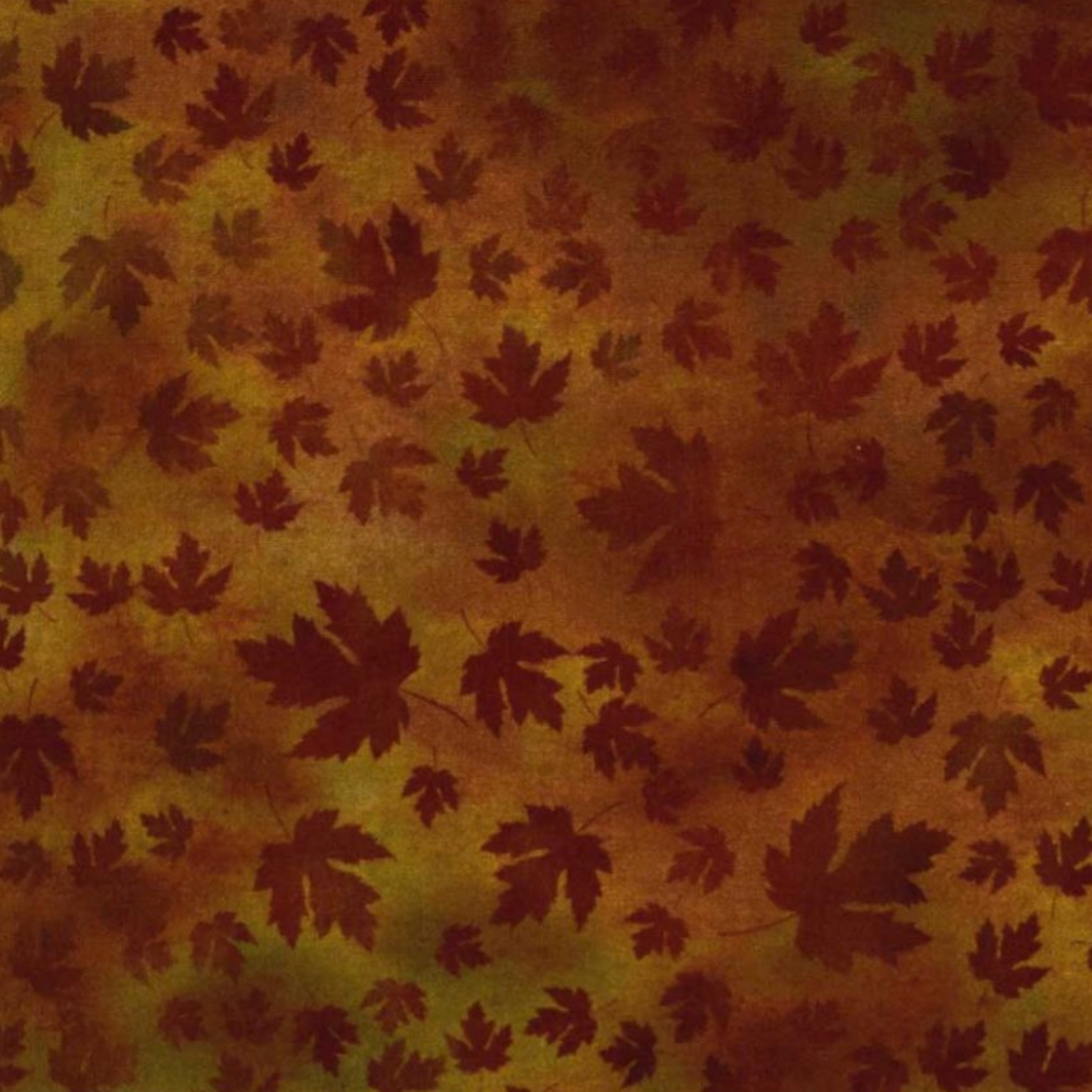 Autumn Celebration Brown Maple Leaves – fabric – colorful textile 