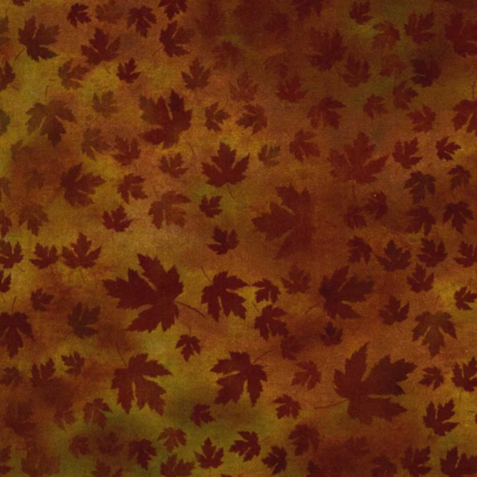 Autumn Celebration Brown Maple Leaves – fabric – colorful textile 