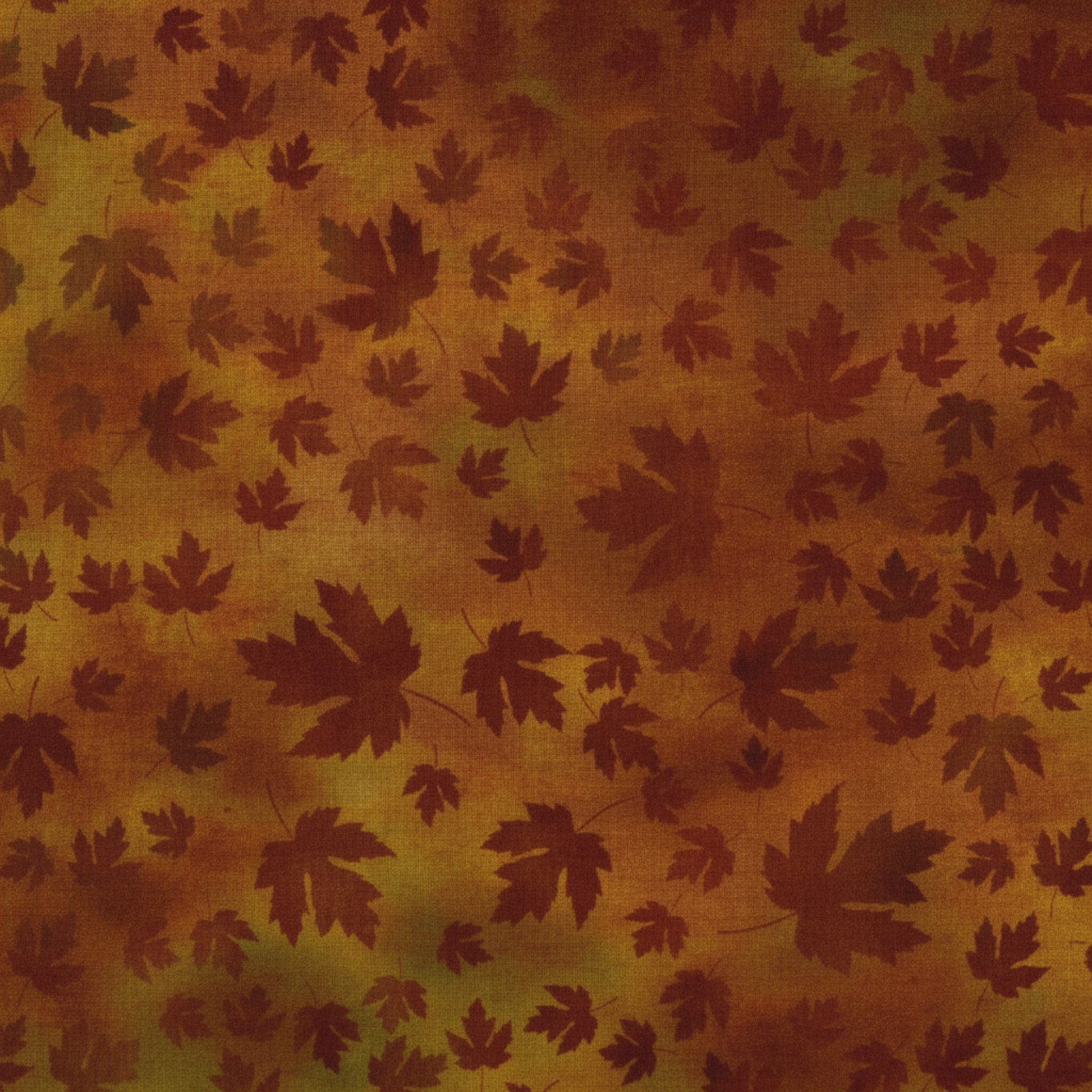 Autumn Celebration Brown Maple Leaves cotton fabric close-up with warm autumn leaf motif and texture