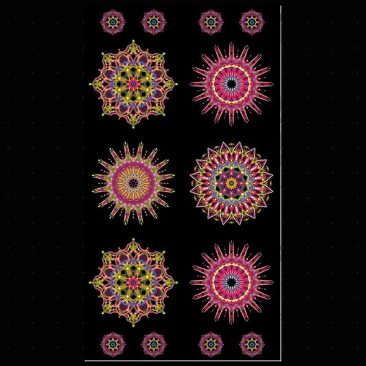 Needle Stars - Red/Multi Quilt Panel - 24" – fabric panel – fabric panel included