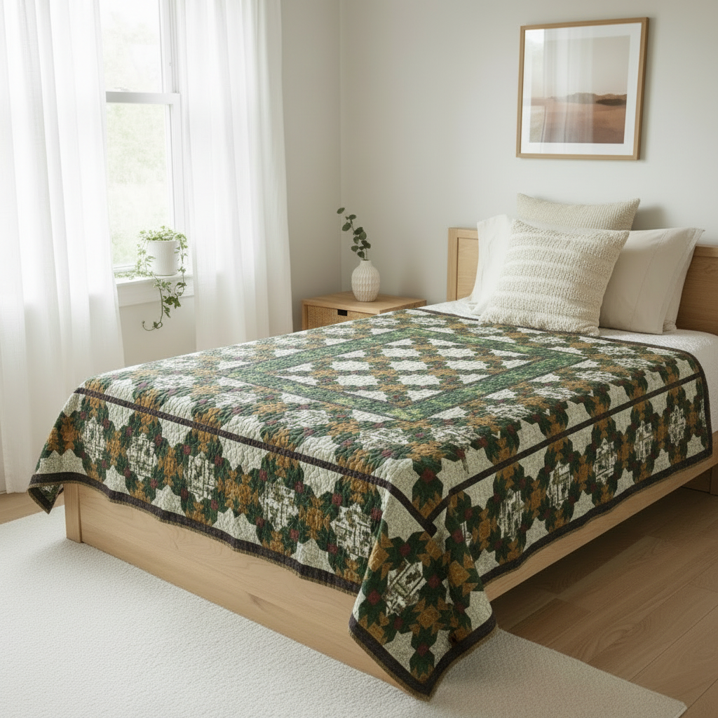 Quilt with geometric pattern 