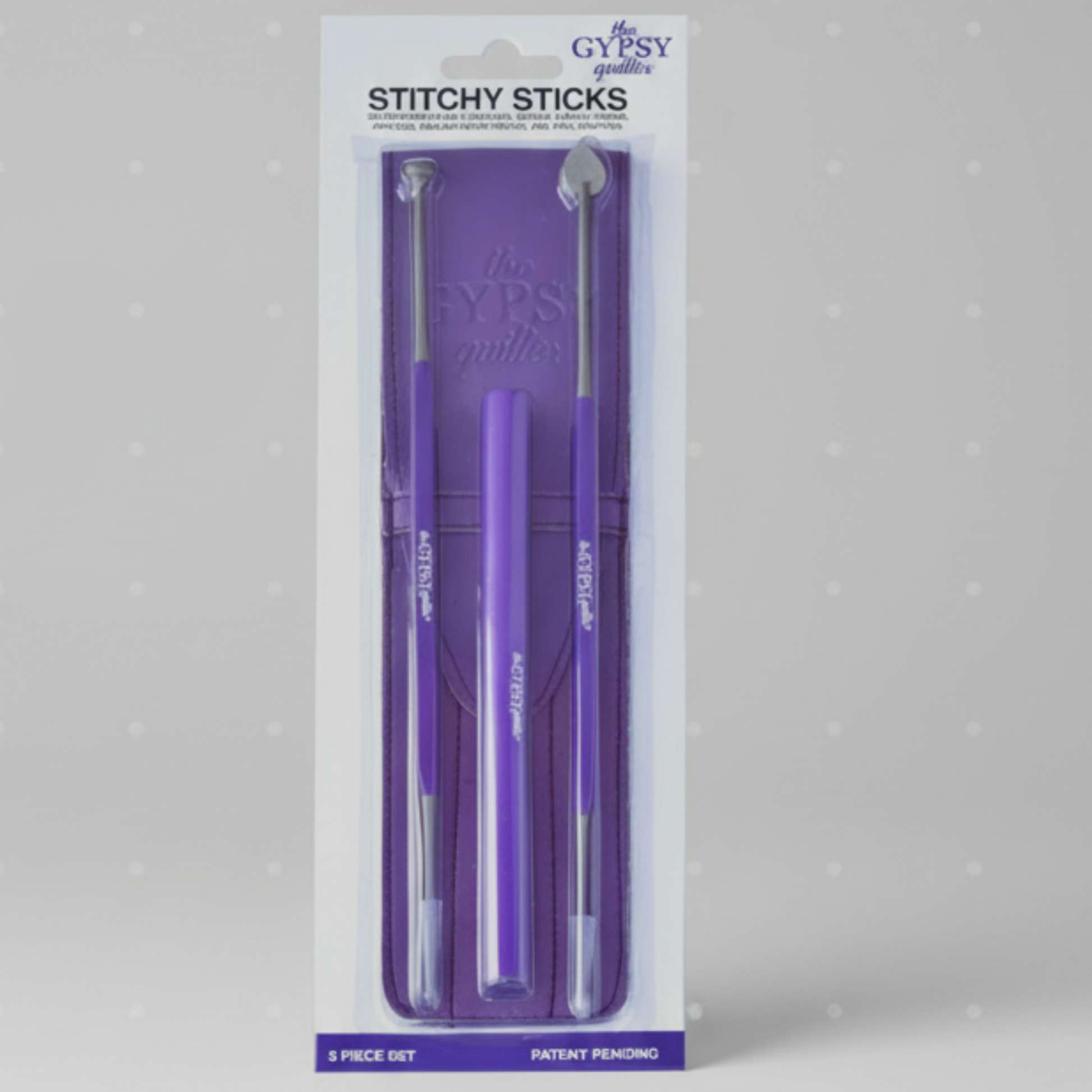 Stitchy Sticks 3-piece sewing and quilting tool set by The Gypsy Quilter in original packaging.
