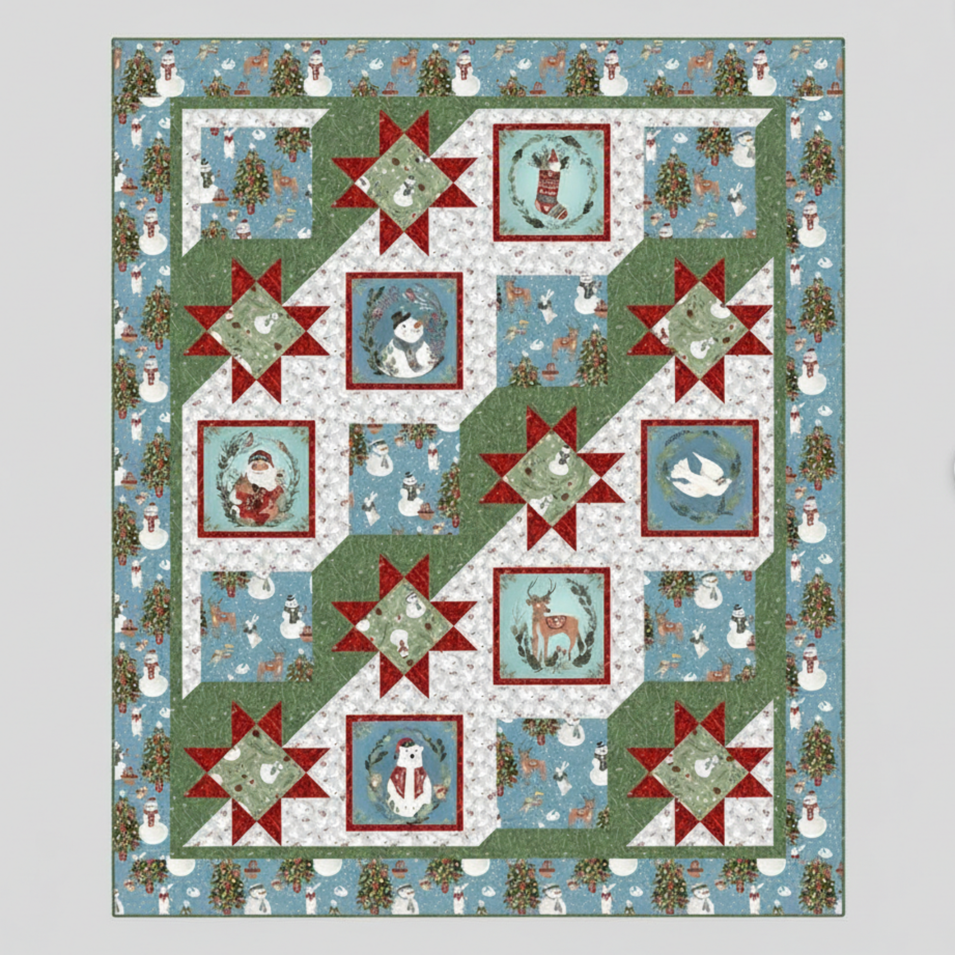 Quilt kit with fabric and pattern displayed on a website
