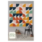 Colorful geometric patterned wall art with 'Zenchic' branding on a gray wall.