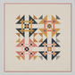 Quilt with geometric pattern on a plain background