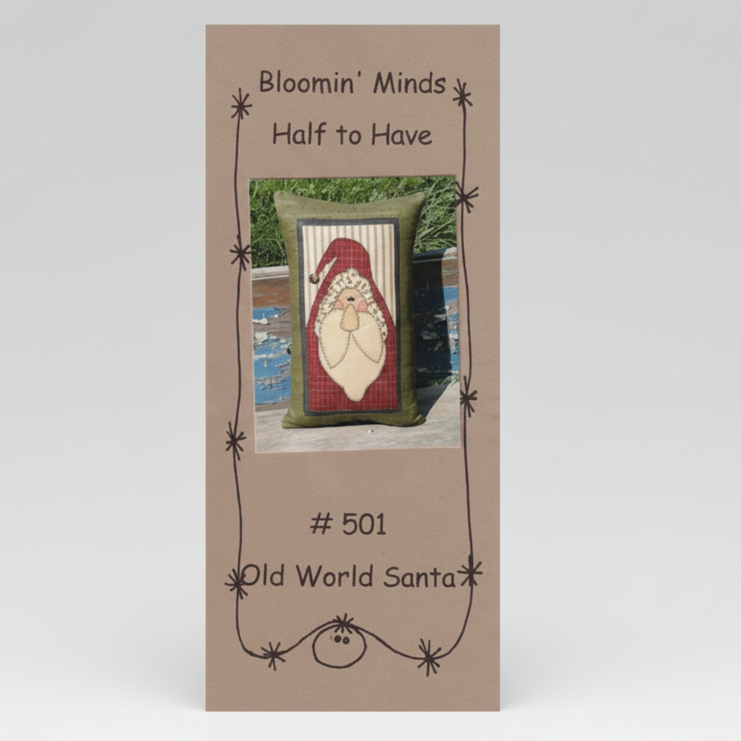 Product packaging for 'Old World Santa' with text and illustration of a Santa Claus figure.
