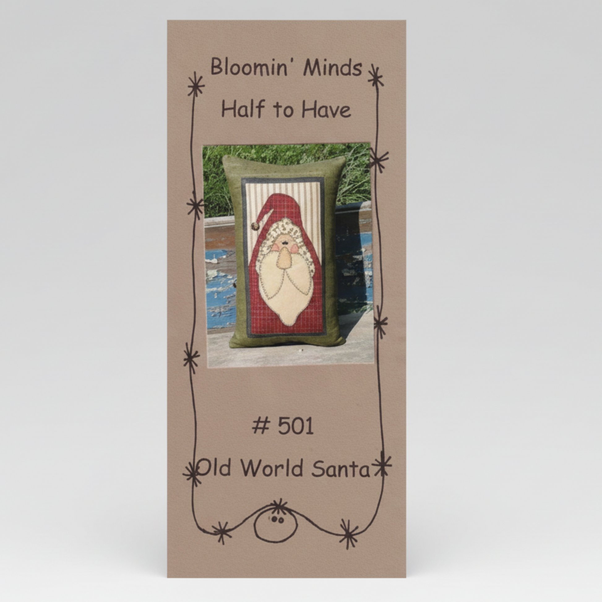 Product packaging for 'Old World Santa' with text and illustration of a Santa Claus figure.