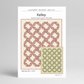 Quilt pattern design with 'Kelley' branding and ocean wave pattern on a white background
