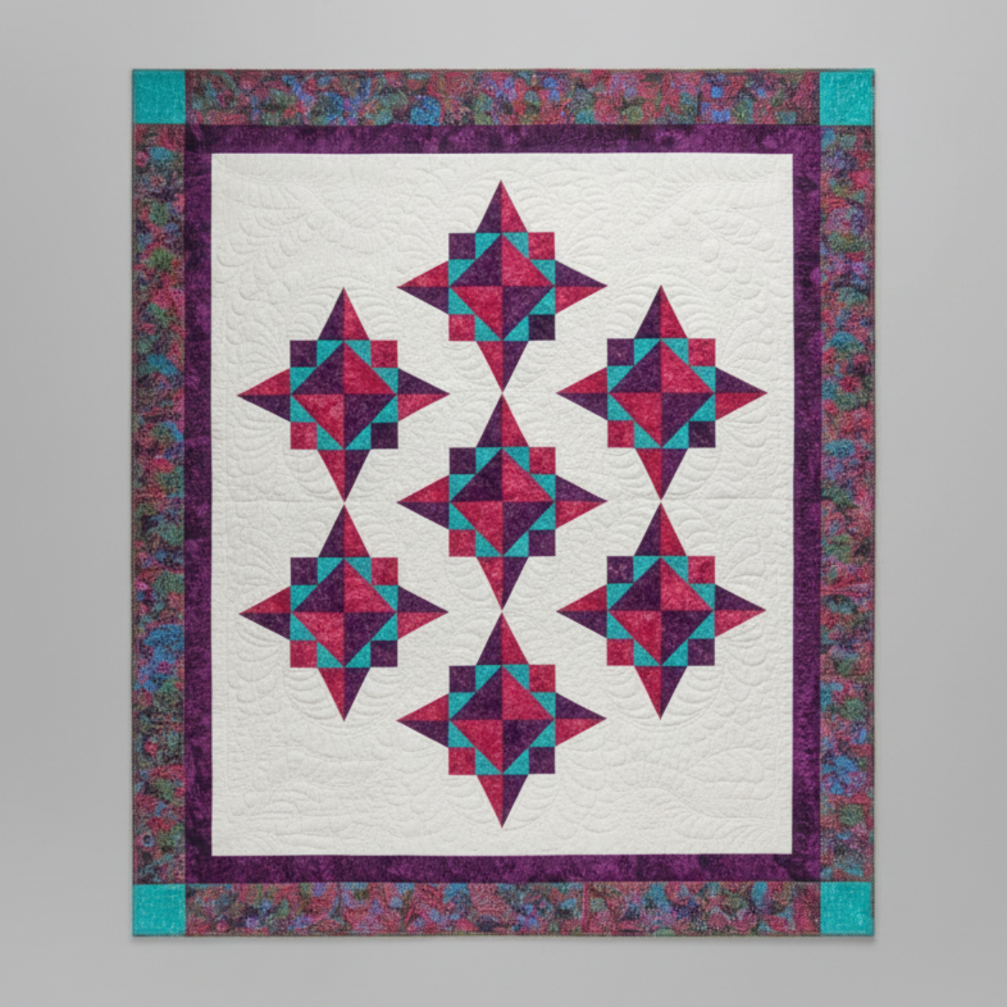 Quilt pattern book titled 'Pleiades' for Modern 180 magazine on a computer screen.