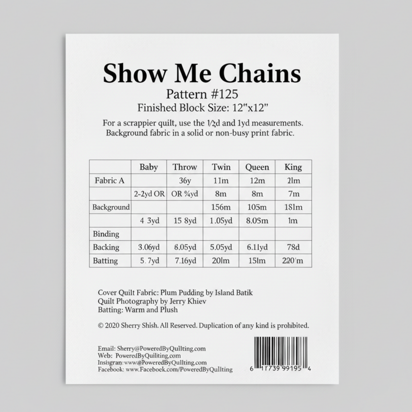 Show Me Chains Quilt Pattern