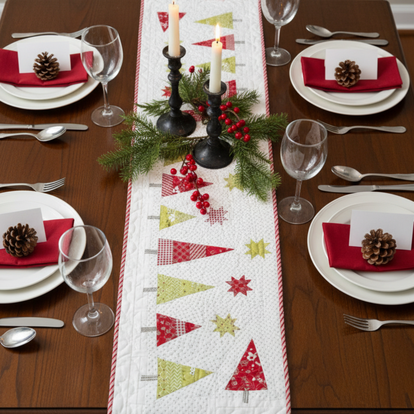 Snowy Pines Table Runner Pattern