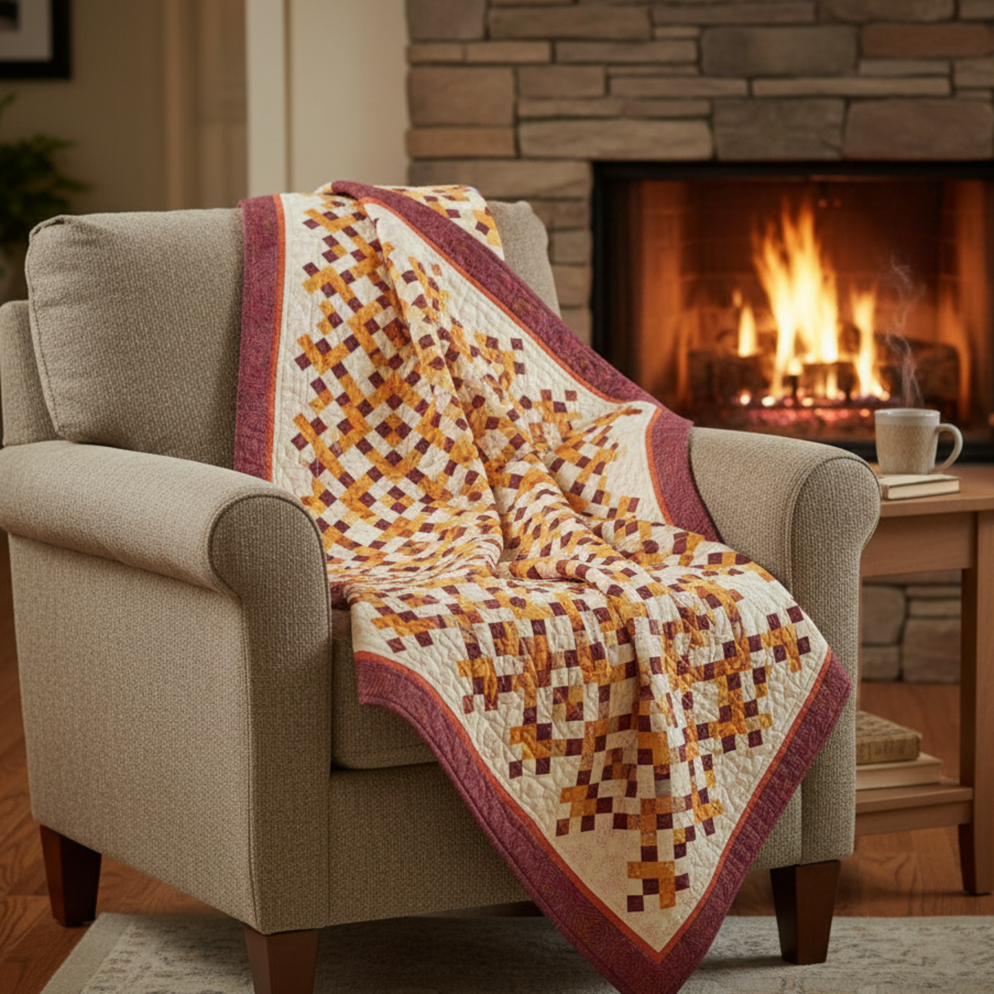 Quilt pattern titled 'Social Mixer' by Bear Hug Quiltworks with geometric diamond pattern.