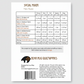 Fabric requirement chart for a quilt pattern by Bear Hug Quiltworks on a white background.