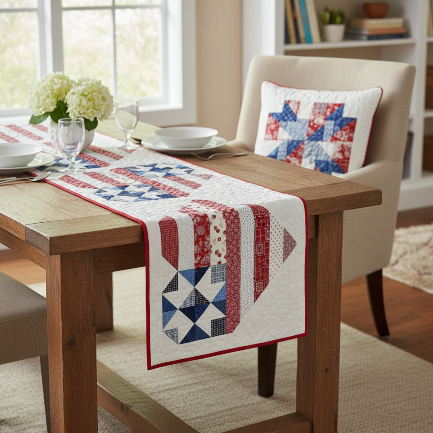 Star Spangled Table Runner and Pillow Pattern