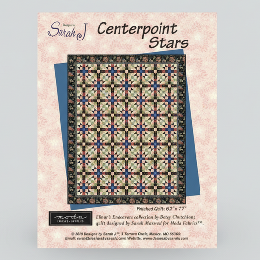 Centerpoint Stars – quilt pattern – colorful textile design
