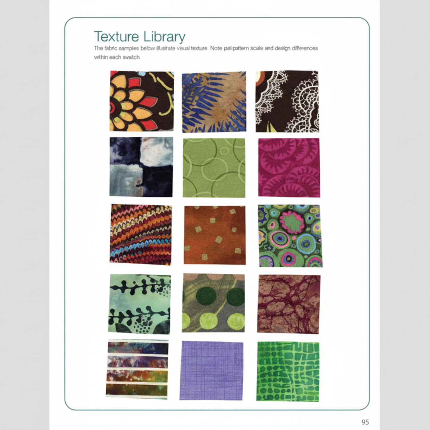 Texture library fabric samples from color theory book