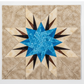 “Paper-pieced blue star quilt block on neutral background from Carol Doak quilting book”